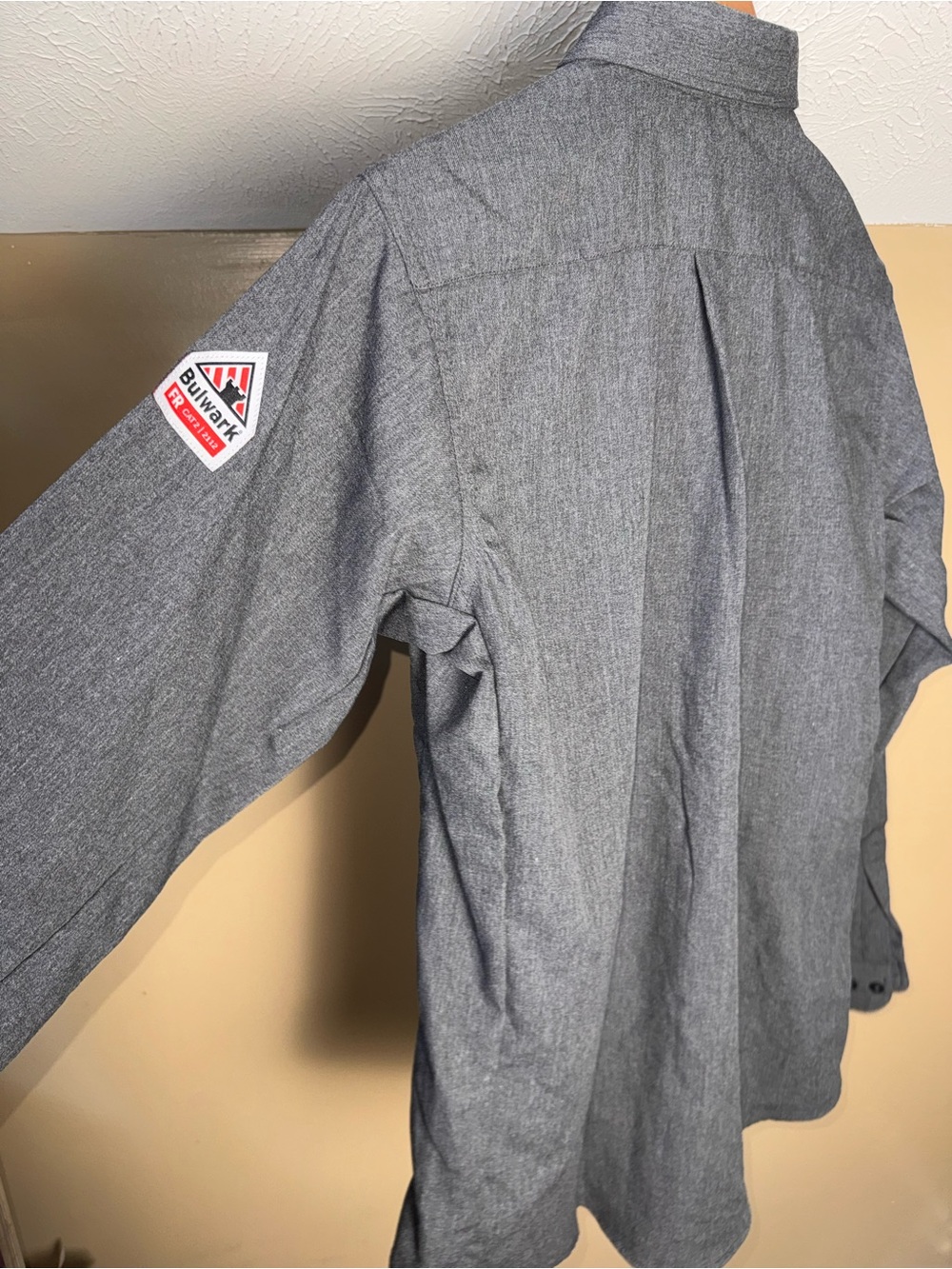 Bulwark FR IQ Series Shirt Men M Gray Flame Resistant CAT 2 Work Shirt - Picture 7 of 7